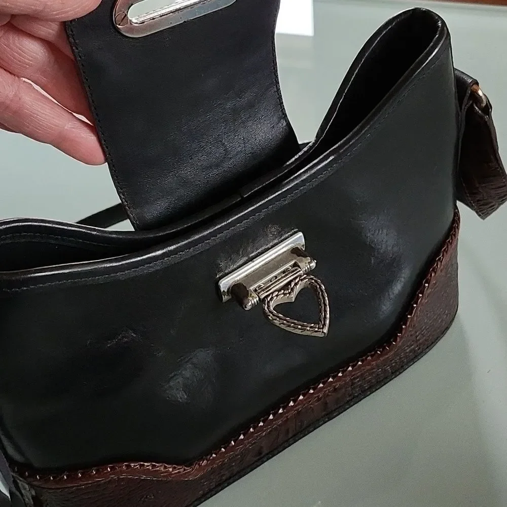 Brighton Black and Brown Shoulder Bag - Picture 7 of 14